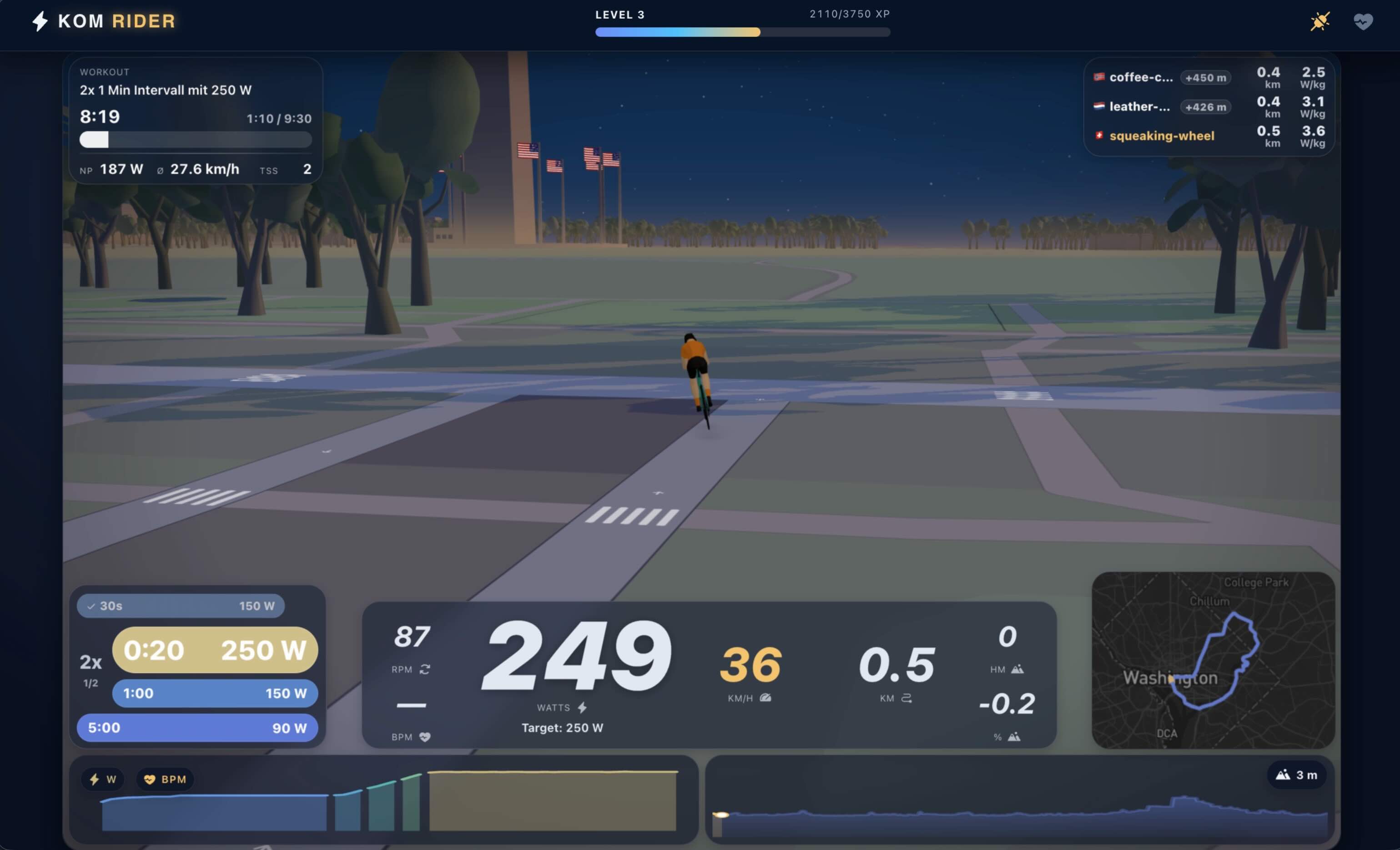 KOMRIDER Desktop-App mit Trainingsübersicht als Alternative für strukturiertes Rollentraining